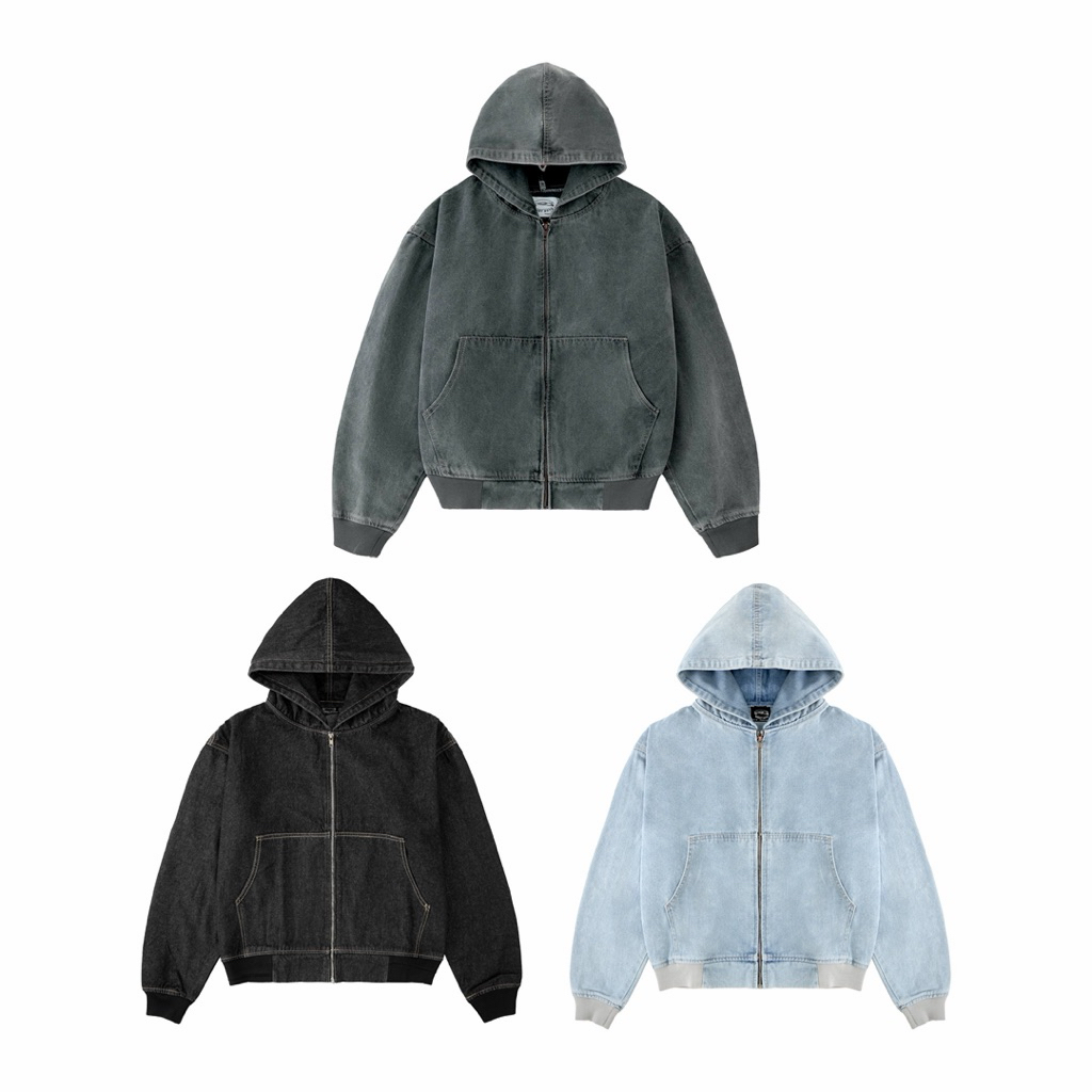 เสื้อฮู้ดมีซิปผ้ายีนส์ HardyBoys
