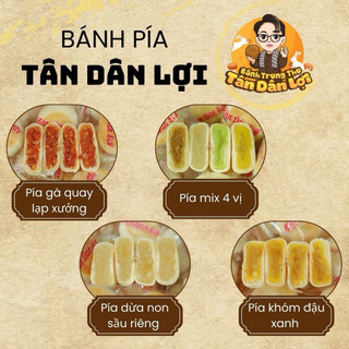 Bánh Pía [tự chọn] Nhân Đậu Xanh , Khoai Môn, Dừa Sữa, Lá Dứa, Khóm, Gà Quay 400g / 500g/ 1Kg- Tân Dân Lợi