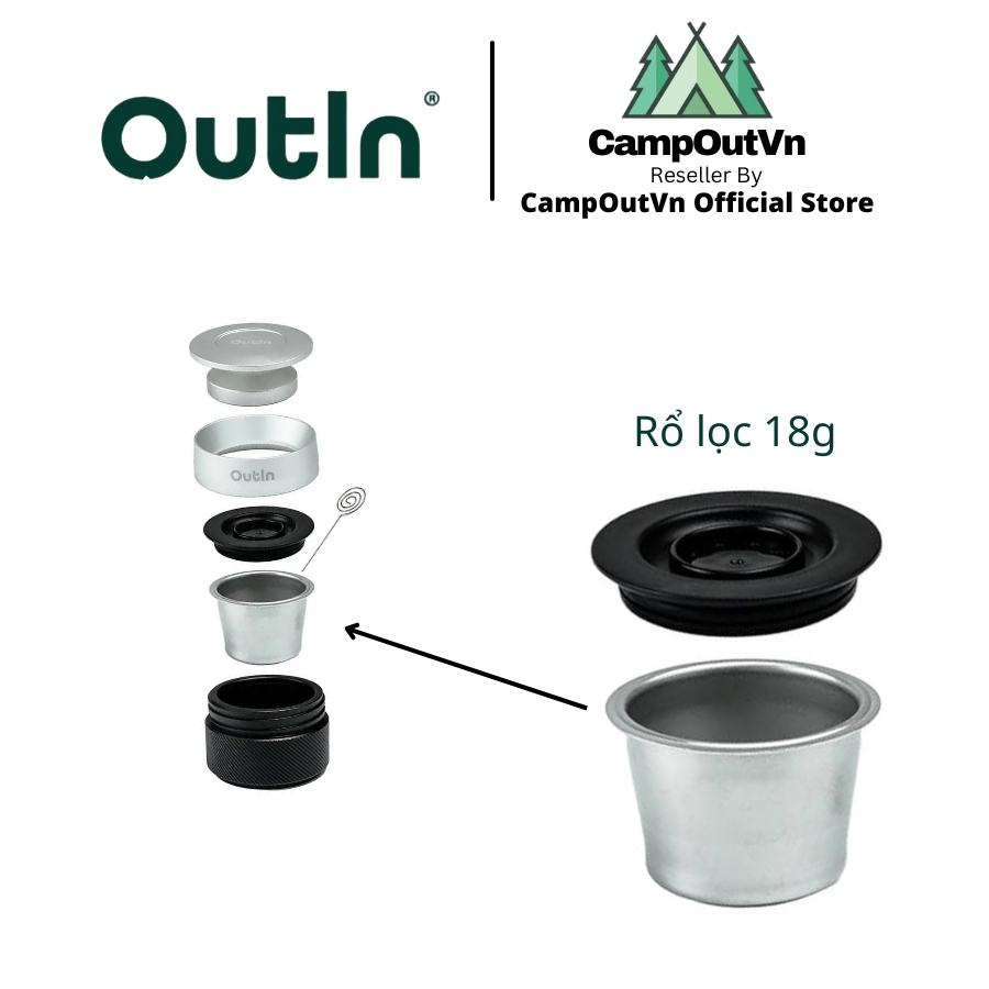 อุปกรณ์เสริม ตะกร้ากรอง 18 กรัม สําหรับ Kit Outin Nano Plus มาพร้อมเครื่องชงกาแฟ campoutvn A756