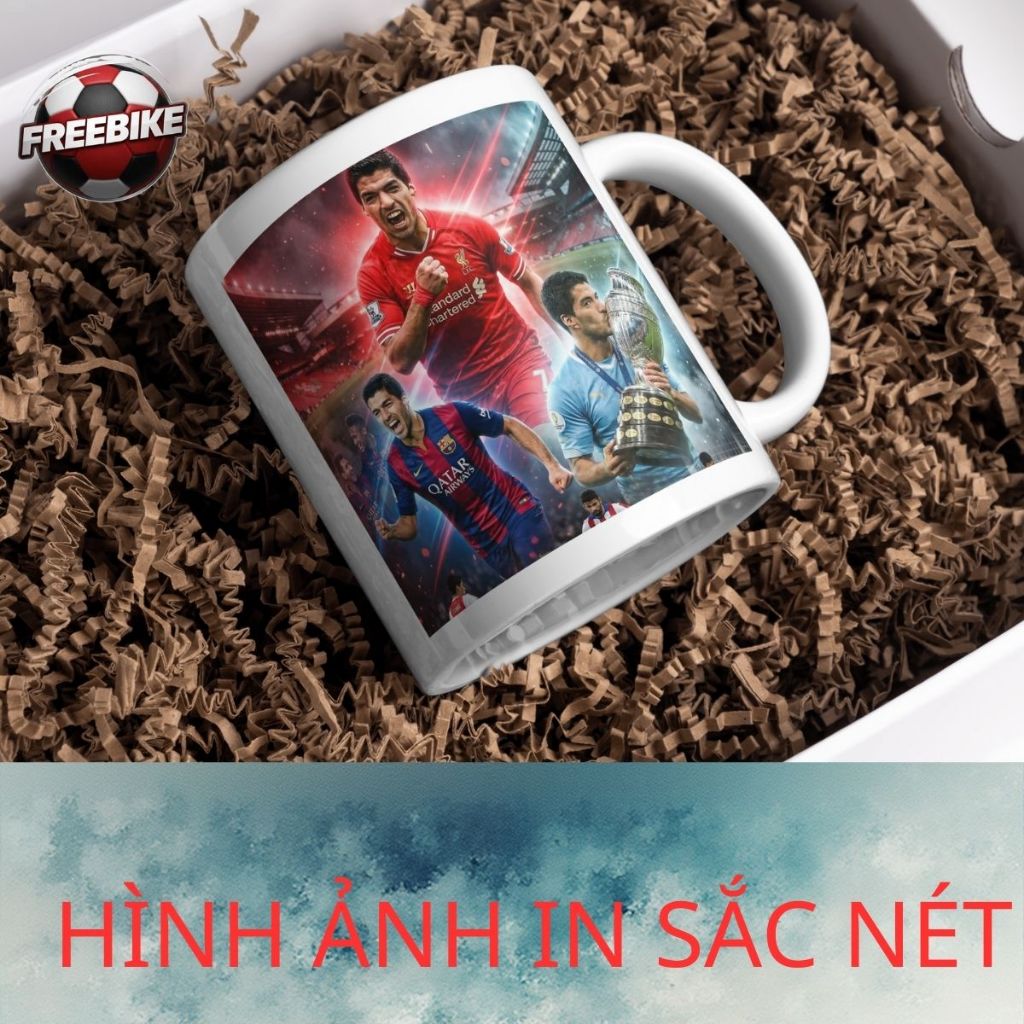 ถ้วยเซรามิกพิมพ์ลายคุณภาพสูงพร้อม LUIS SUAREZ SHAPE