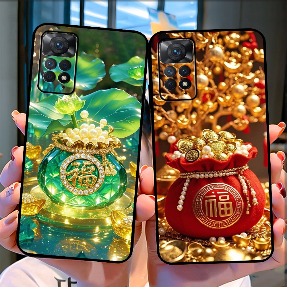 Xiaomi Redmi Note 11 - เคส Redmi Note 11 Pro - เคส Redmi Note 11 Pro+ พร้อมรูปทรงกระเป๋าให้โชคลาภ Ch