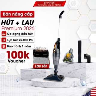 Máy hút bụi cầm tay lau sàn nhà đa năng SHANEN, Lực hút 25000Pa, Hút nệm, Sàn nhà, Bảo hành 12th