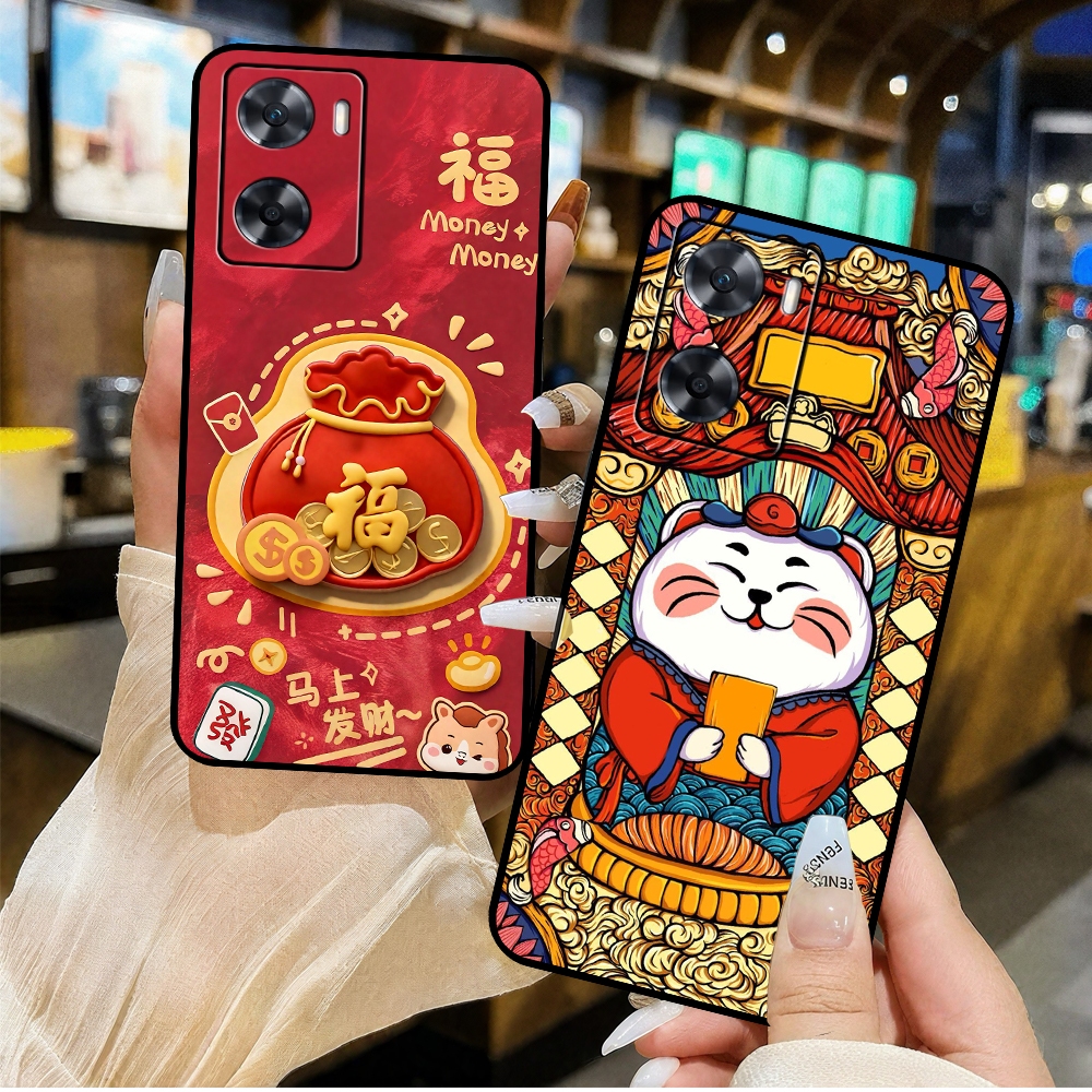 เคส Oppo A77S รูปทรงเหมือน Fortune Bag ม้าโลหะ Lucky Cat - Chancase