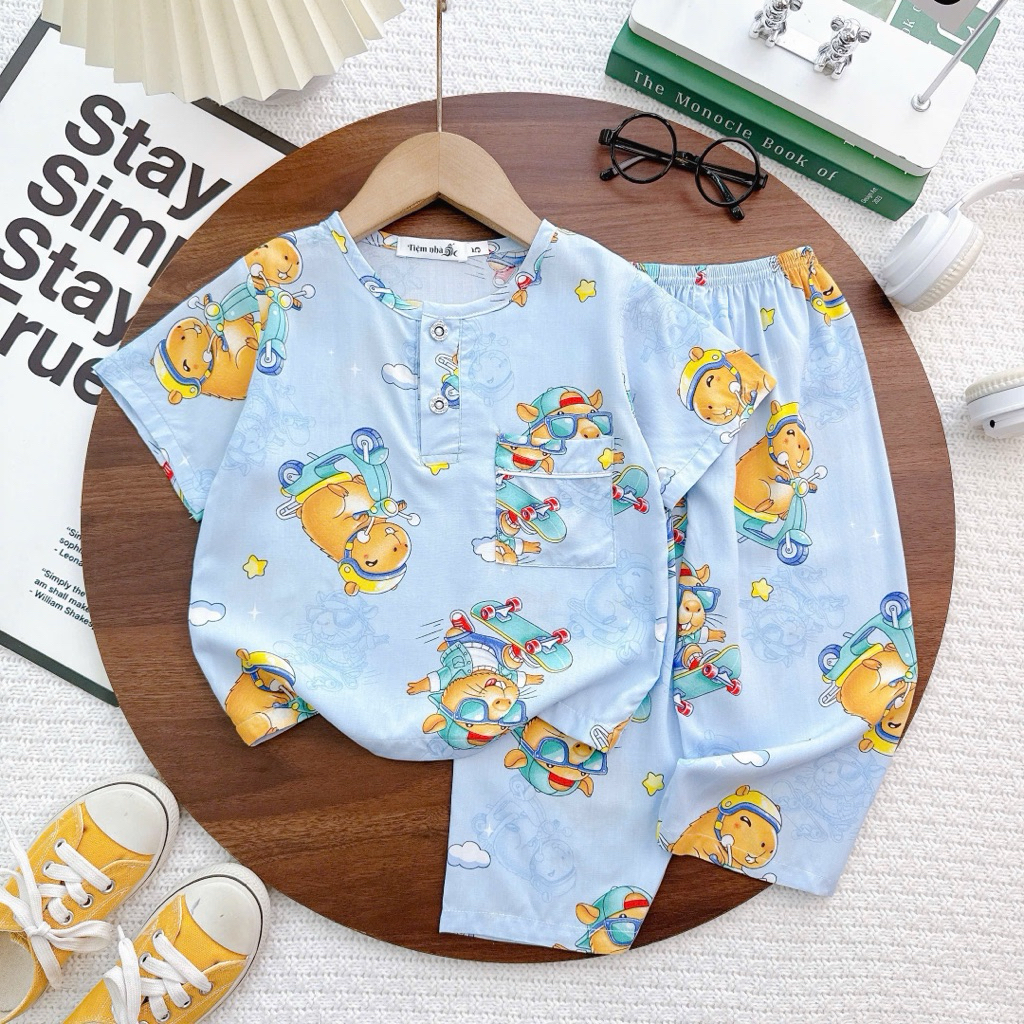 สค ชุดกางเกงโทเล่แขนสั้นขายาวเนื้อผ้าลินินผิวคู่เย็นซับน้ํา