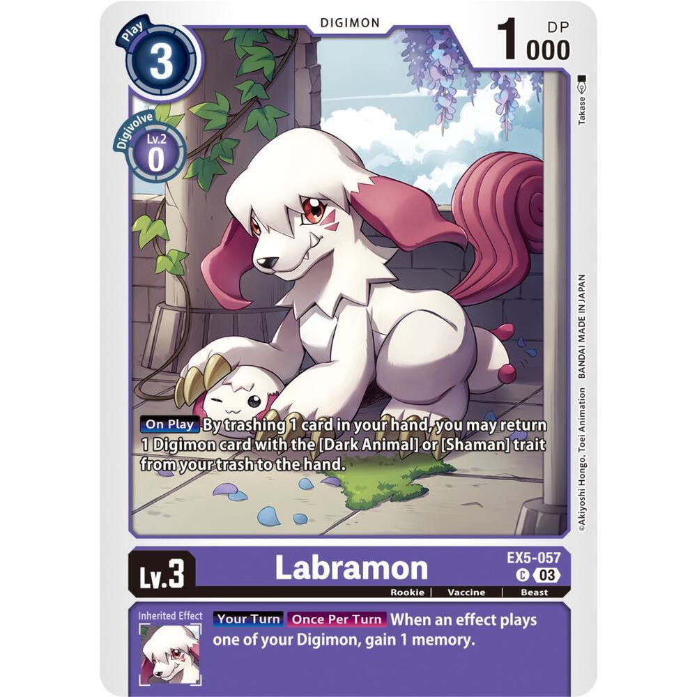 Digimon Card Code EX5-557 - Labramon - Digimon - Common