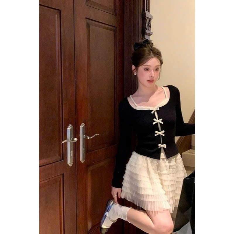 GB130 LADYS FRENCH SET 2-LAYER FAKE SHIRT + BALLET CAKE SKIRT