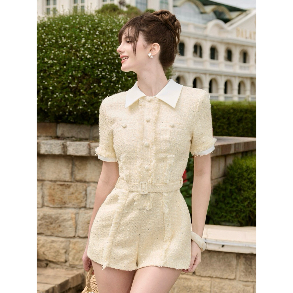 AMELIE - จั๊มสูทผู้หญิงสีเหลืองระดับไฮเอนด์ - ชุด Kaiya Ame465