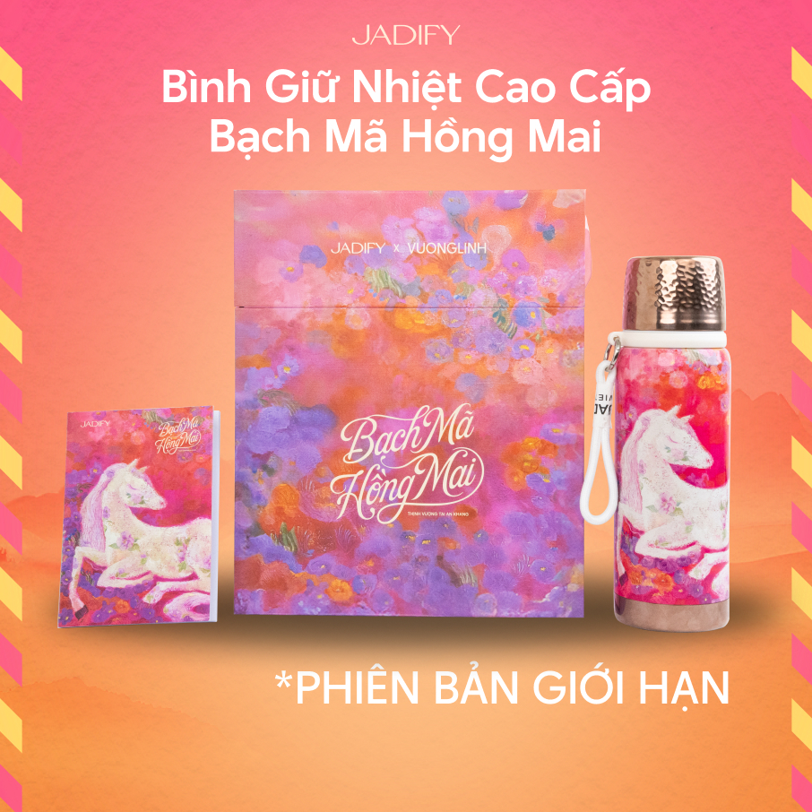 ชุดของขวัญกระติกน้ําร้อน "Bach Ma Hong Mai" - Luxy Bottle "White Horse of Spring" – 700ml - Ma Dien 