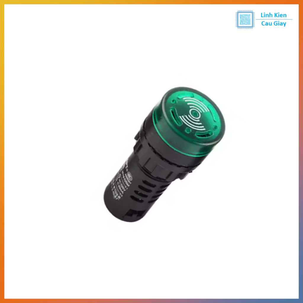 ไฟแสดงสถานะพร้อม buzzer 16mm AD16-22SM สีเขียว