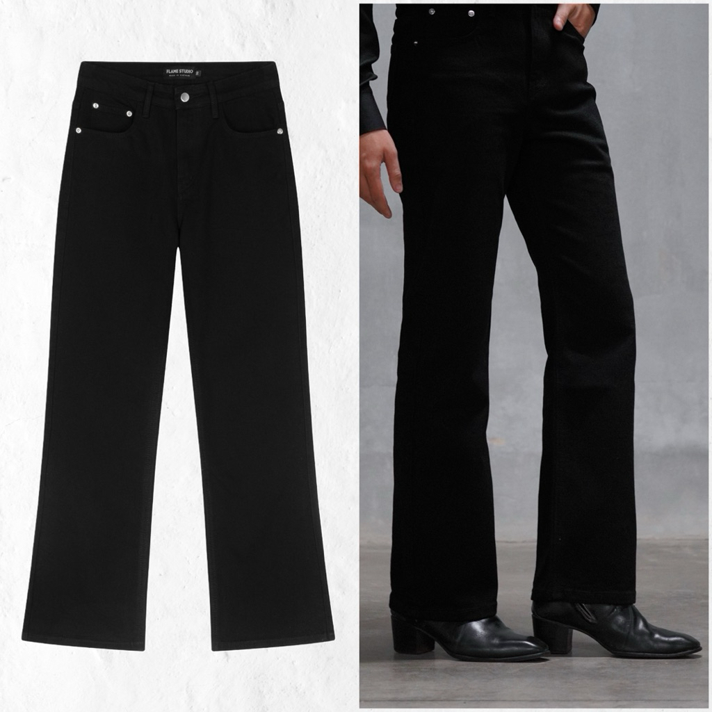 BOOTCUT DENIM IN BLACK - กางเกงยีนส์ผู้ชาย Bootcut Form Light Flare Stretch
