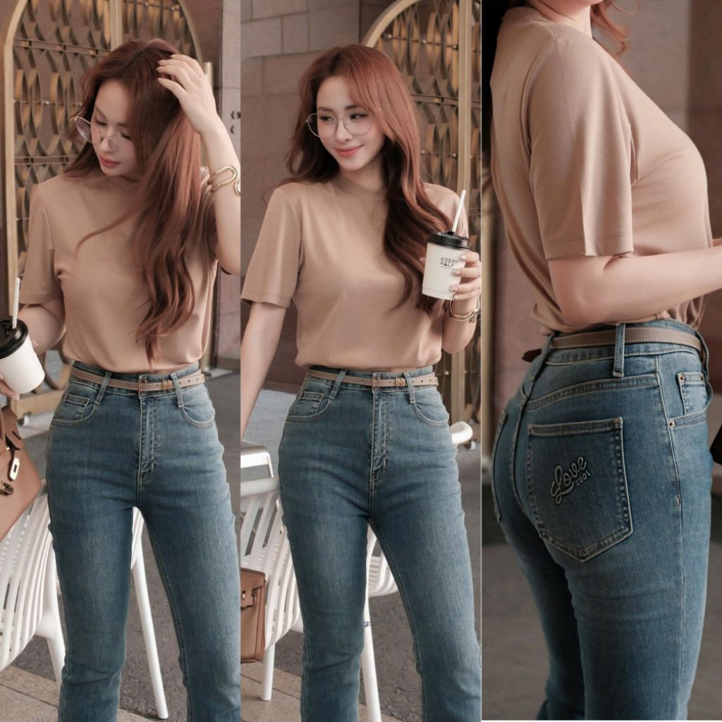 H2STORE - เสื้อยืดคอกลม KATIE SHORT SLEEVE - H43698