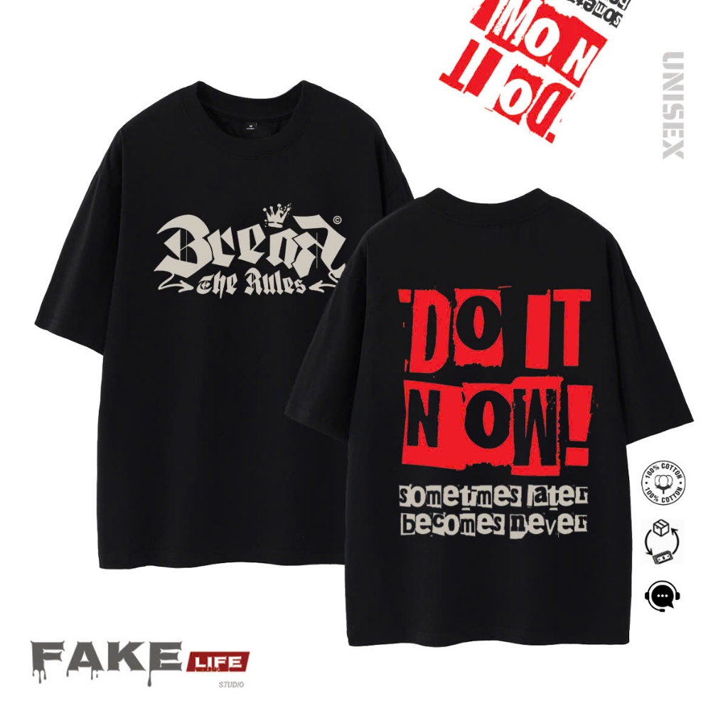 เสื้อยืดผู้ชายและผู้หญิง,เสื้อยืด Unisex DO IT NOW ทําจากผ้าฝ้ายสุดเท่,ทรงหลวม,แขนหลวมสําหรับผู้ชายแ