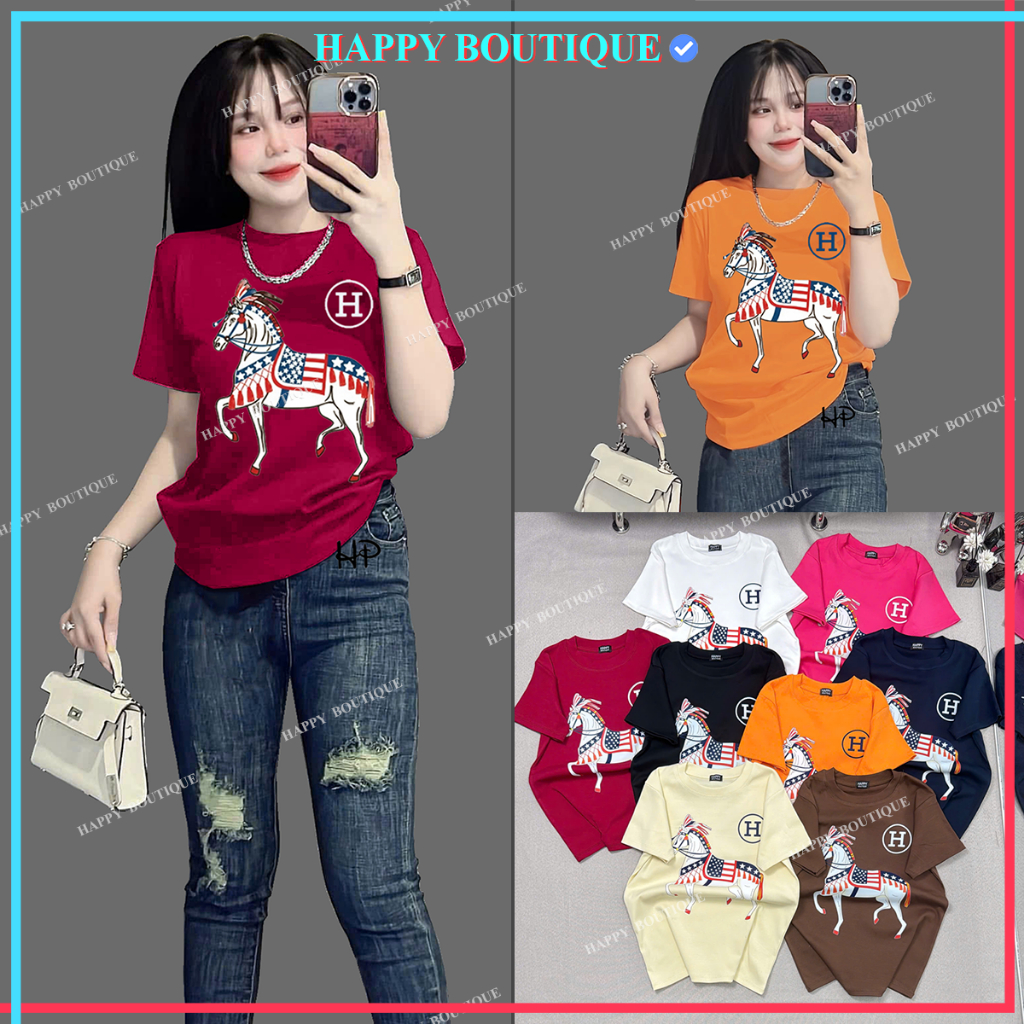 เสื้อยืดผู้หญิง Medium Fit B999 BORIP Cotton Soft, Cool, 4-Way Stretch [TET HORSE]