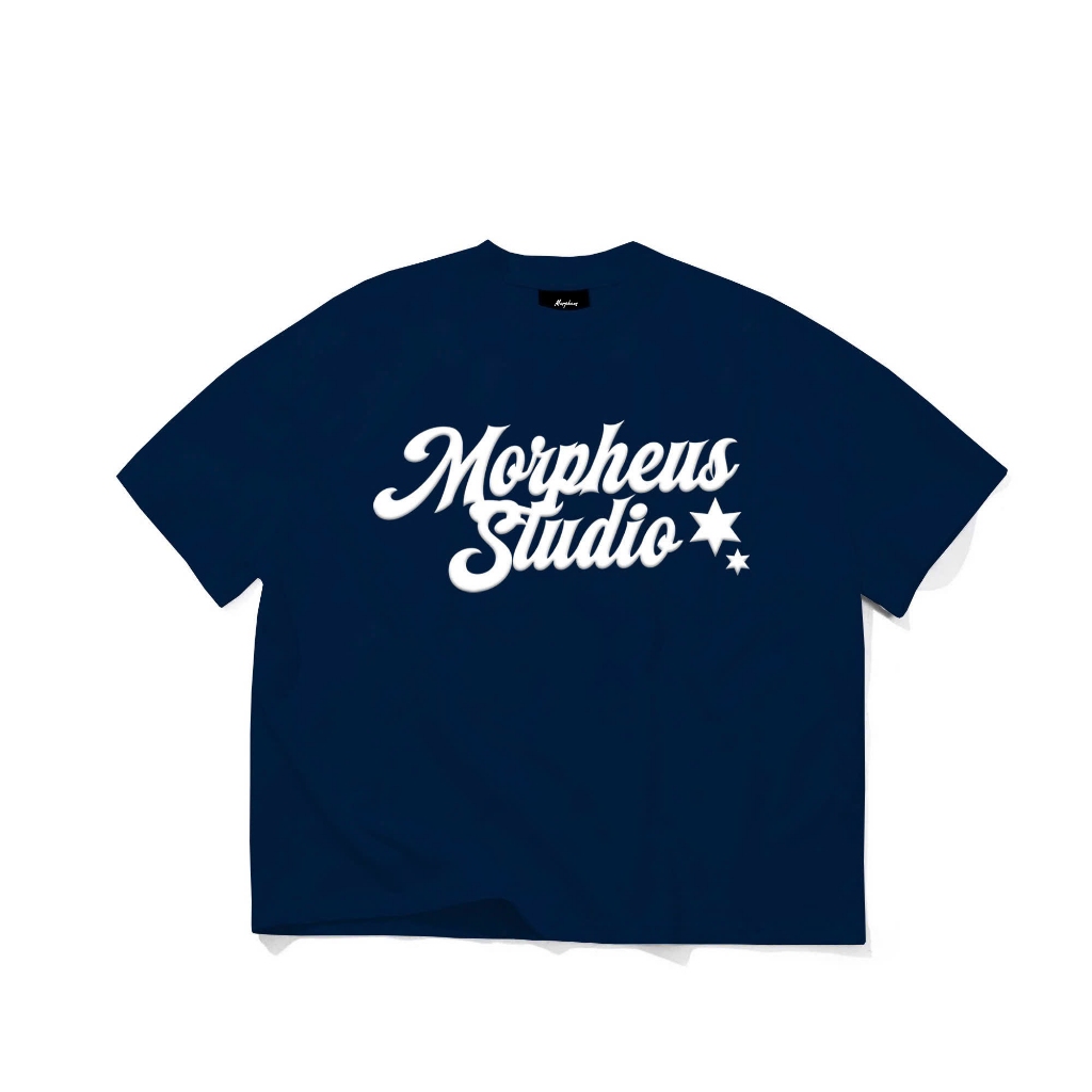 เสื้อยืด Boxy Star พร้อม MPU ลายนูน เสื้อยืดคอกลมทรงหลวม ผ้าคอตตอนเนื้อหนา 5 สี พื้นฐาน ทรงหลวม Boxy