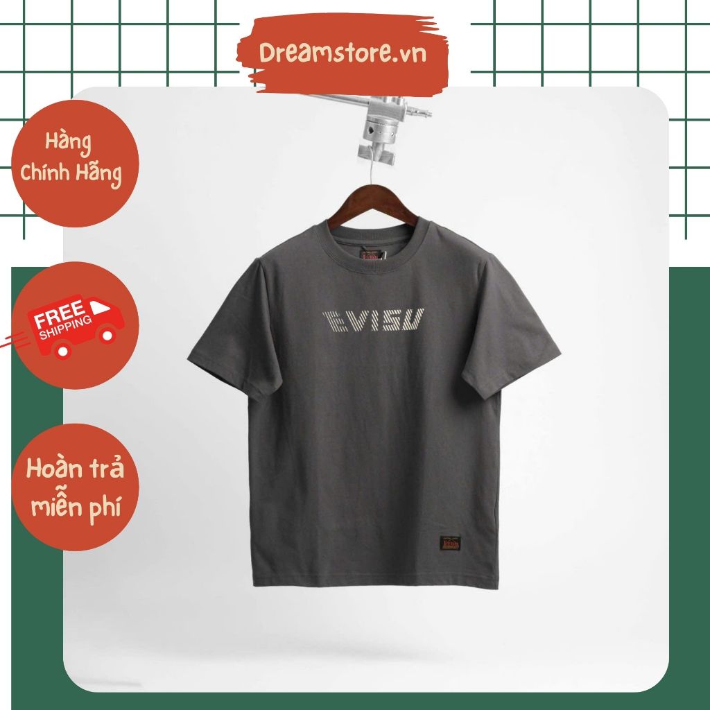 เสื้อยืดลายทางสีเทา EVISU ของแท้ | ร้านดรีม