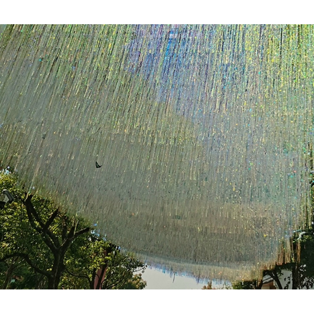 HOLOGRAM ROPE CURTAINS ในสี RAINBOW ทั้งหมด 1M x 0.5MET x 0.08MM (10 STRINGS) แขวนและ INSTALL