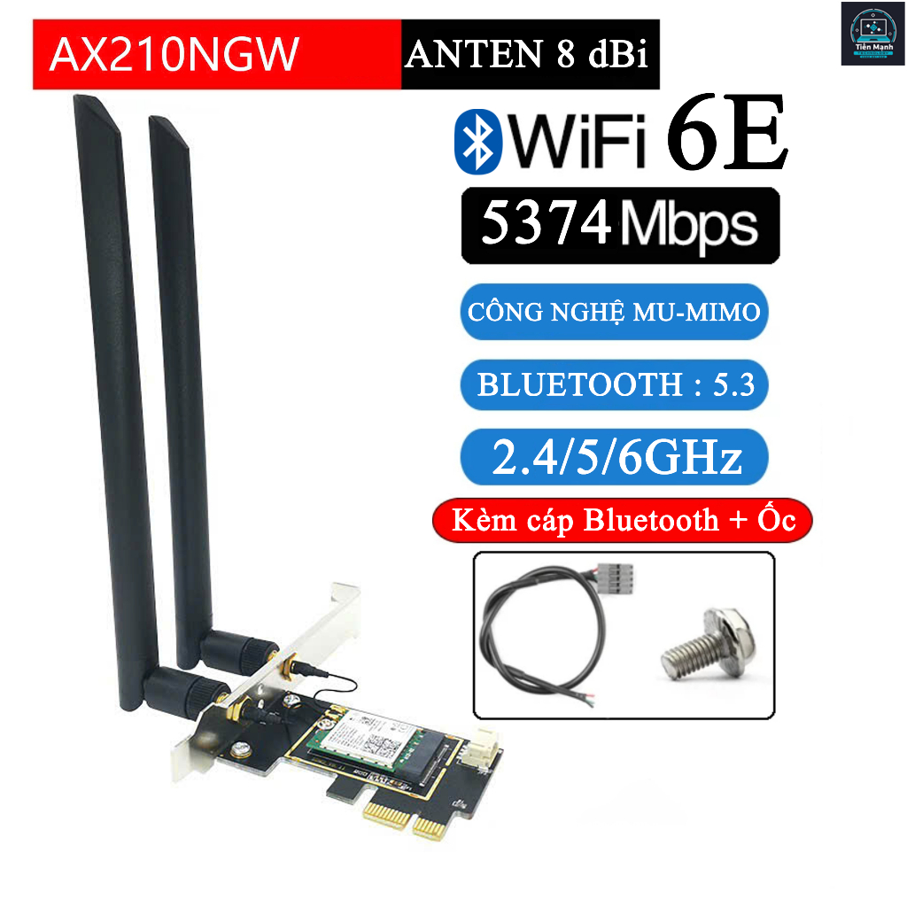 PCIE 6E AX 210 ชุดการ์ด wifi วิ่ง 3 สาย 2.4/5/6 GHz พร้อม Bluetooth 5.3 ในตัวสําหรับแล็ปท็อป PC SFF.