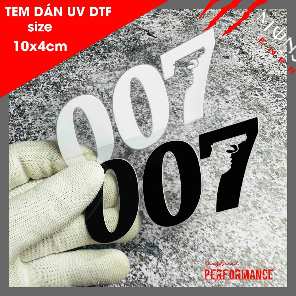 สติ๊กเกอร์สุดคูลเบอร์ 007 เนื้อยูวี DTF