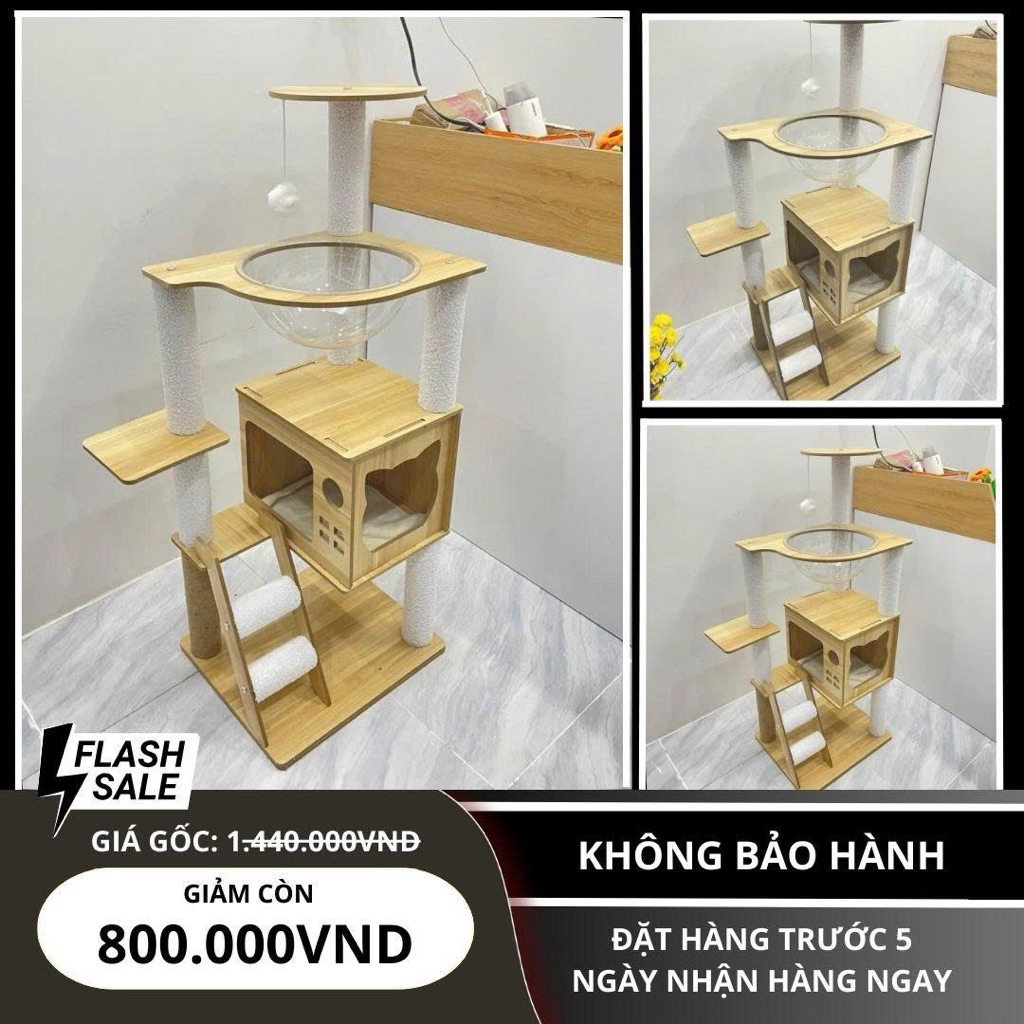 HCM - Cat Tree Wooden Cat Tree House มีให้เลือก 2026 โปรแกรม