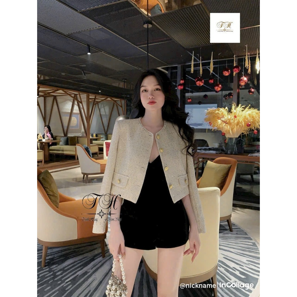 LunaClassy Tweed Evening Dress ชุดราตรีคอปกหินมาตรฐาน รุ่น TRH532F