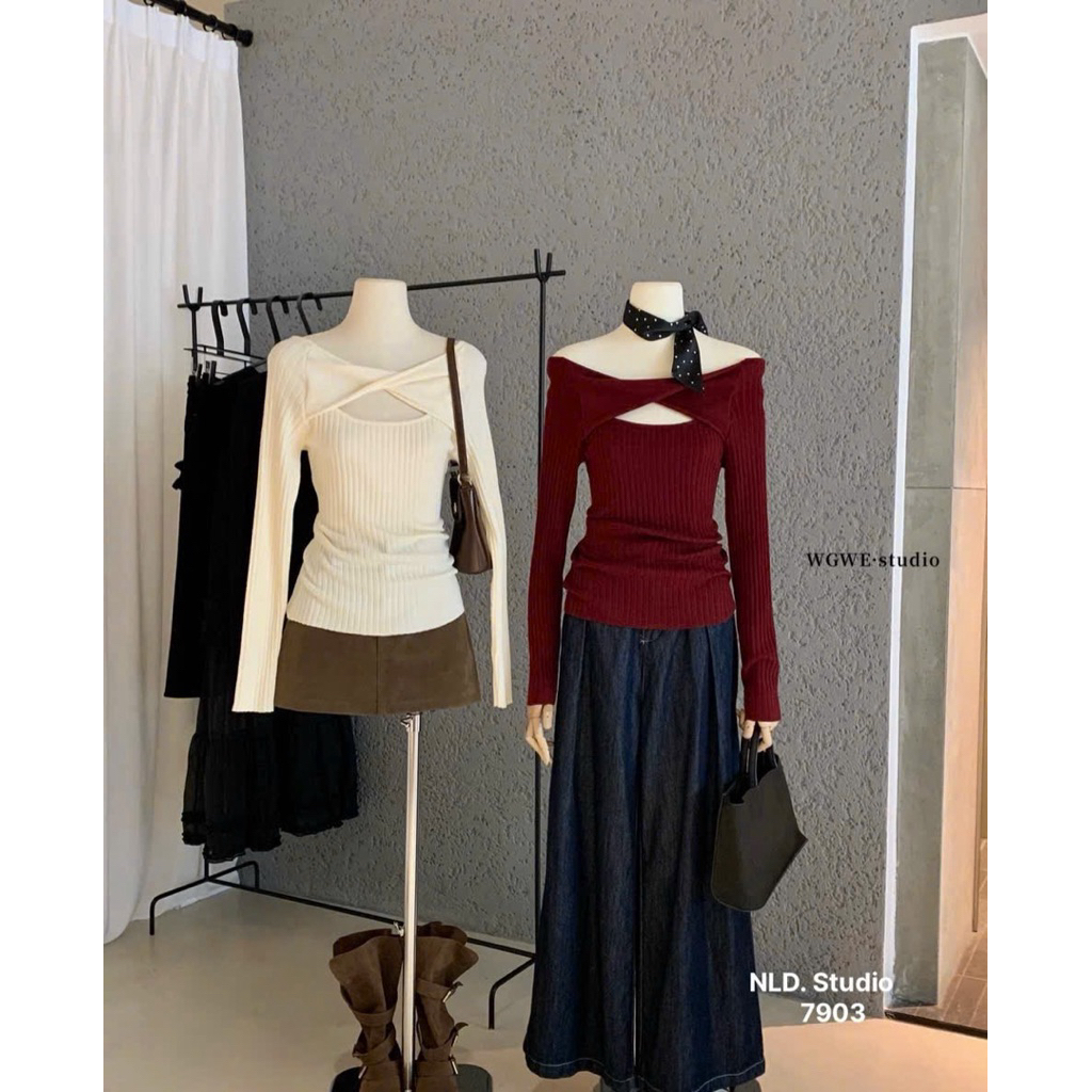 @Gava.studio//WGWE 79003 TWISTED SWEATSHIRT สุดน่ารัก