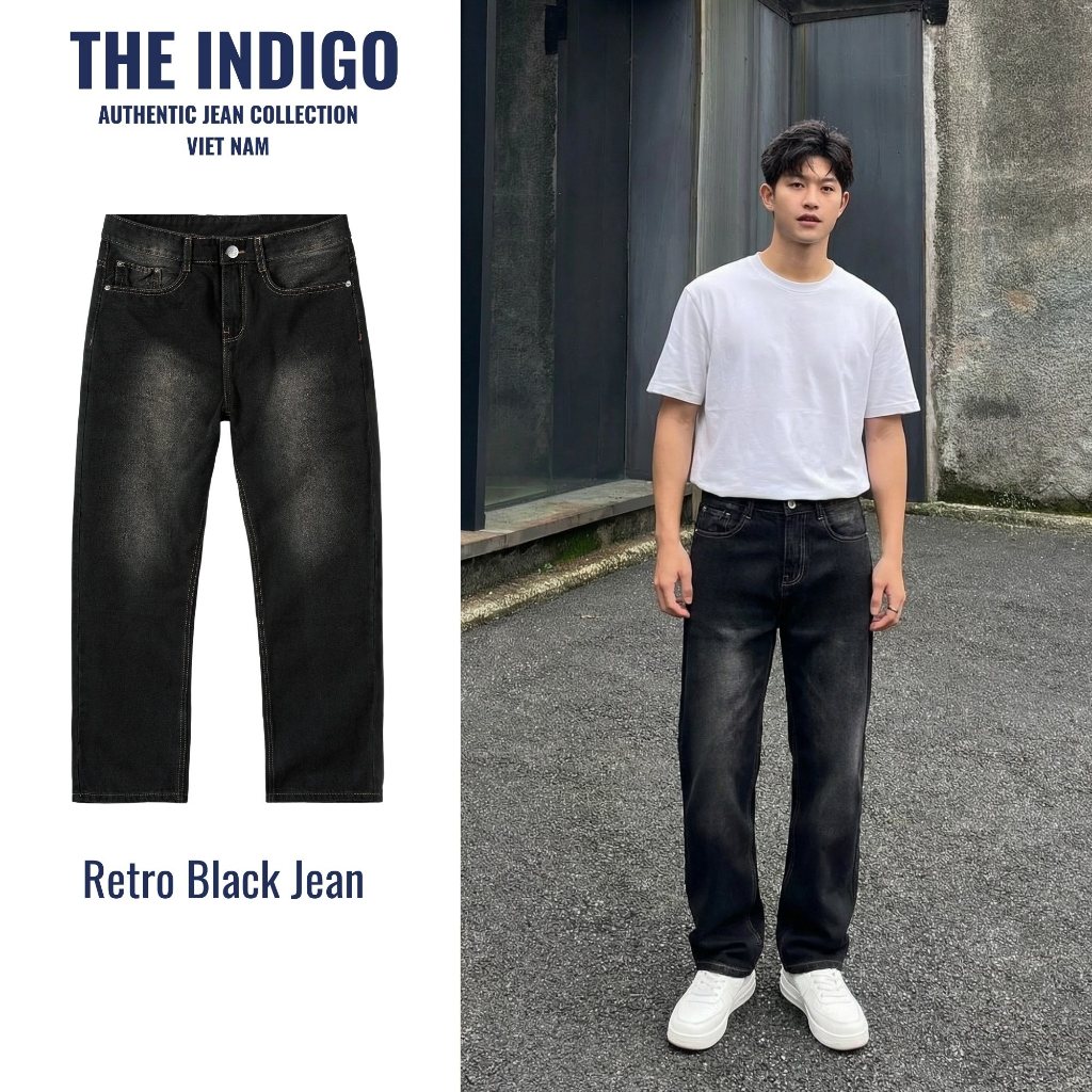 Mens Wash RETRO BLACK JEANS Jeans - THE INDIGO - BLACK WASH FORM REGULAR1 JEANS
