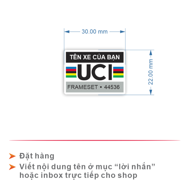 สติ๊กเกอร์ข้างจักรยาน Uci l