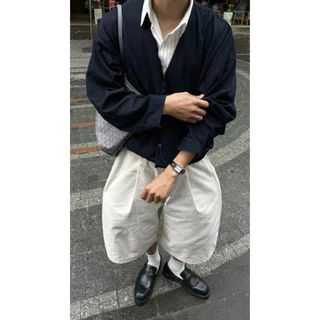 KAKI SHORT BOLD WIDE LEG WHITE (สีขาว)