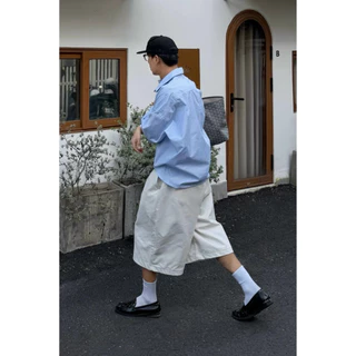 KAKI SHORT BOLD WIDE LEG WHITE (สีขาว)