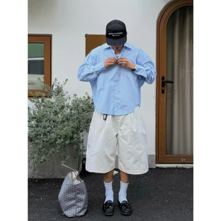 KAKI SHORT BOLD WIDE LEG WHITE (สีขาว)