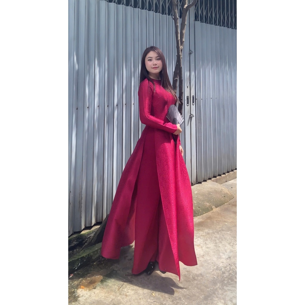 BIG SIZE ROUND-NECKLACE Brocade Ao Dai 4X,5X