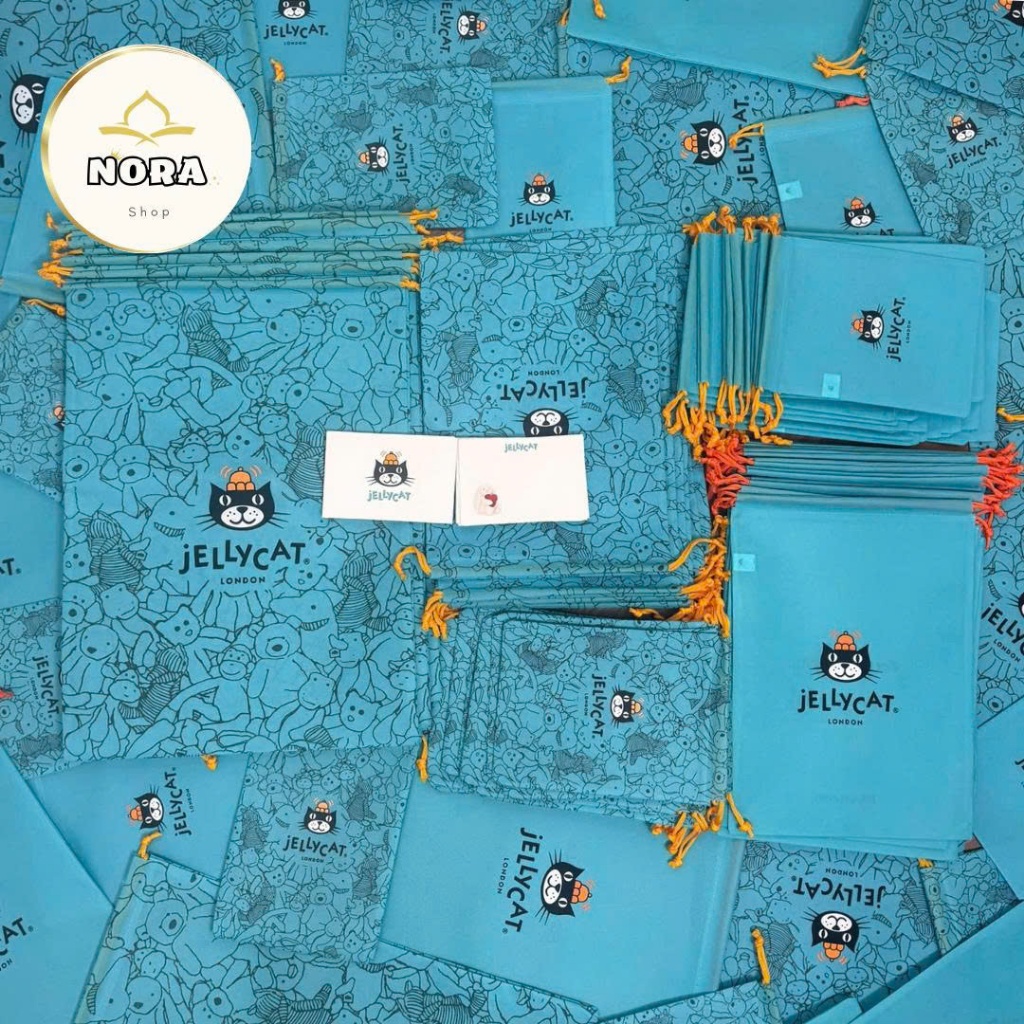 กระเป๋า JELLYCAT DRAWBAND ของแท้, กระเป๋าของขวัญ JELLYCAT, การ์ด JELLYCAT - TEDDY BEAR BAG