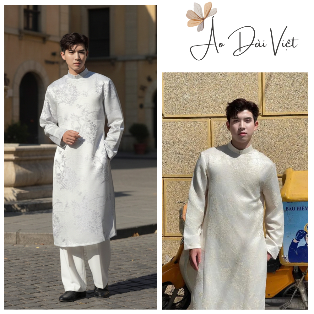 [Mens Ao Dai - Tet 2026] ผ้าโบรเคด Modern Ao Dai TRUC LAM พร้อมแผ่นรองไหล่แข็ง - เวียดนาม Ao Dai
