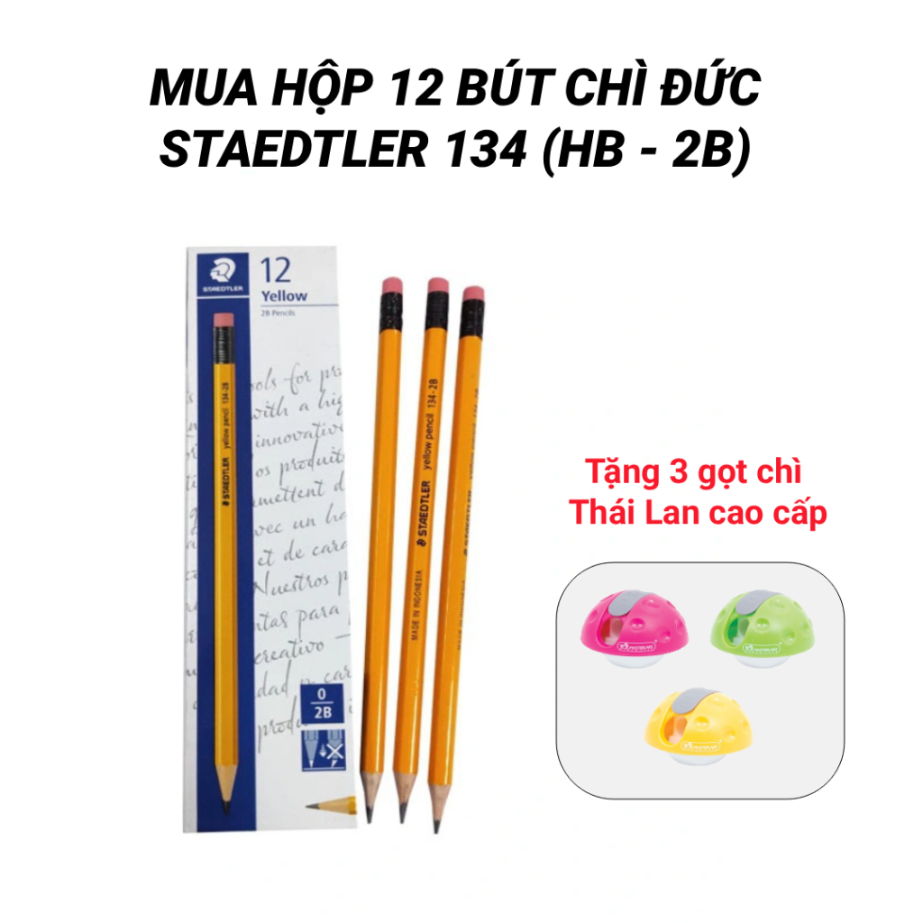 [GIVE 3 THAILAND BOXES] Box 12 ดินสอเยอรมันแท้ Staedtler 134 -2B, HB