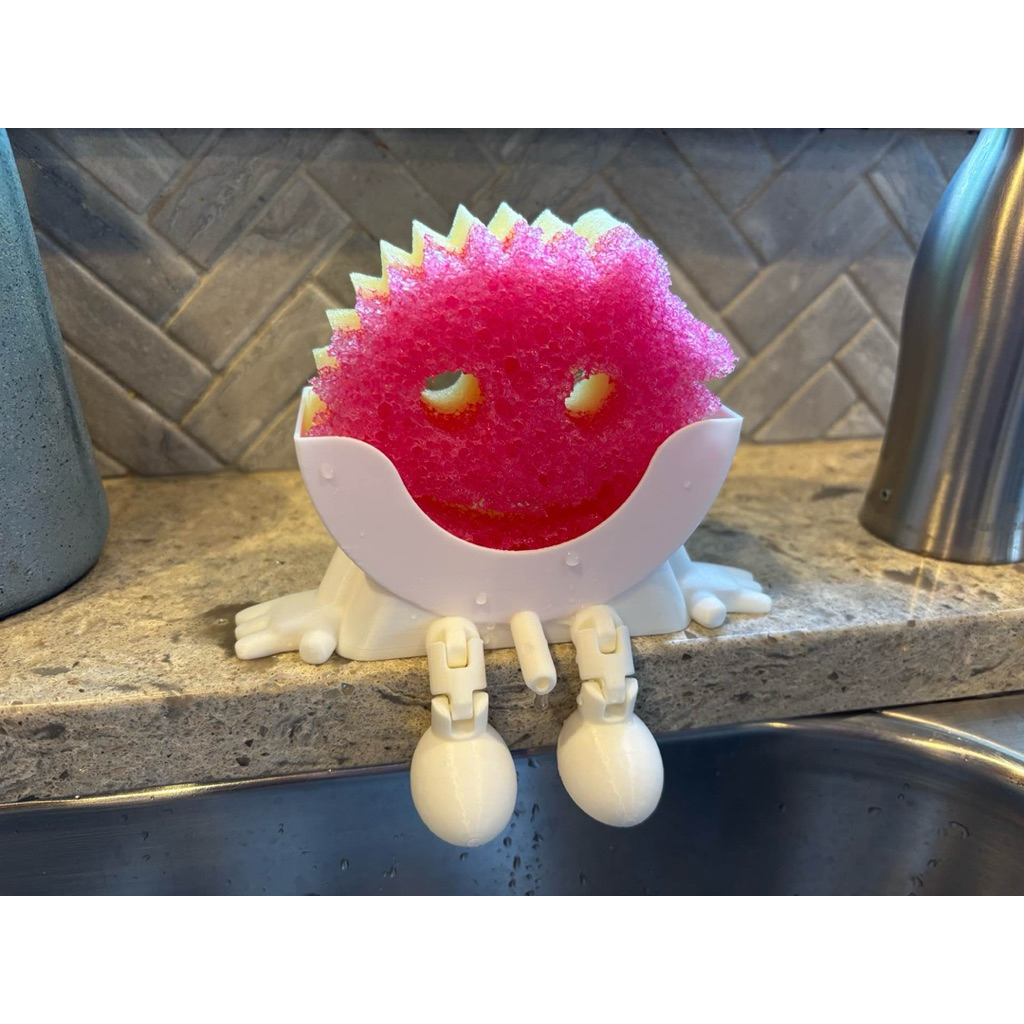 🧽 White Scrub Daddy Scrub Mommy ที่วางแผ่นล้างจาน - ที่วางอ่างล้างจาน-แท่นขัดพื้น Daddy Caddy Caddy 