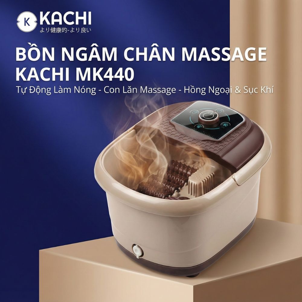 KACHI MK440 Aerated Massage Foot Bath - ช่วยให้น้ําอุ่นอัตโนมัติ พร้อมถาดสมุนไพร