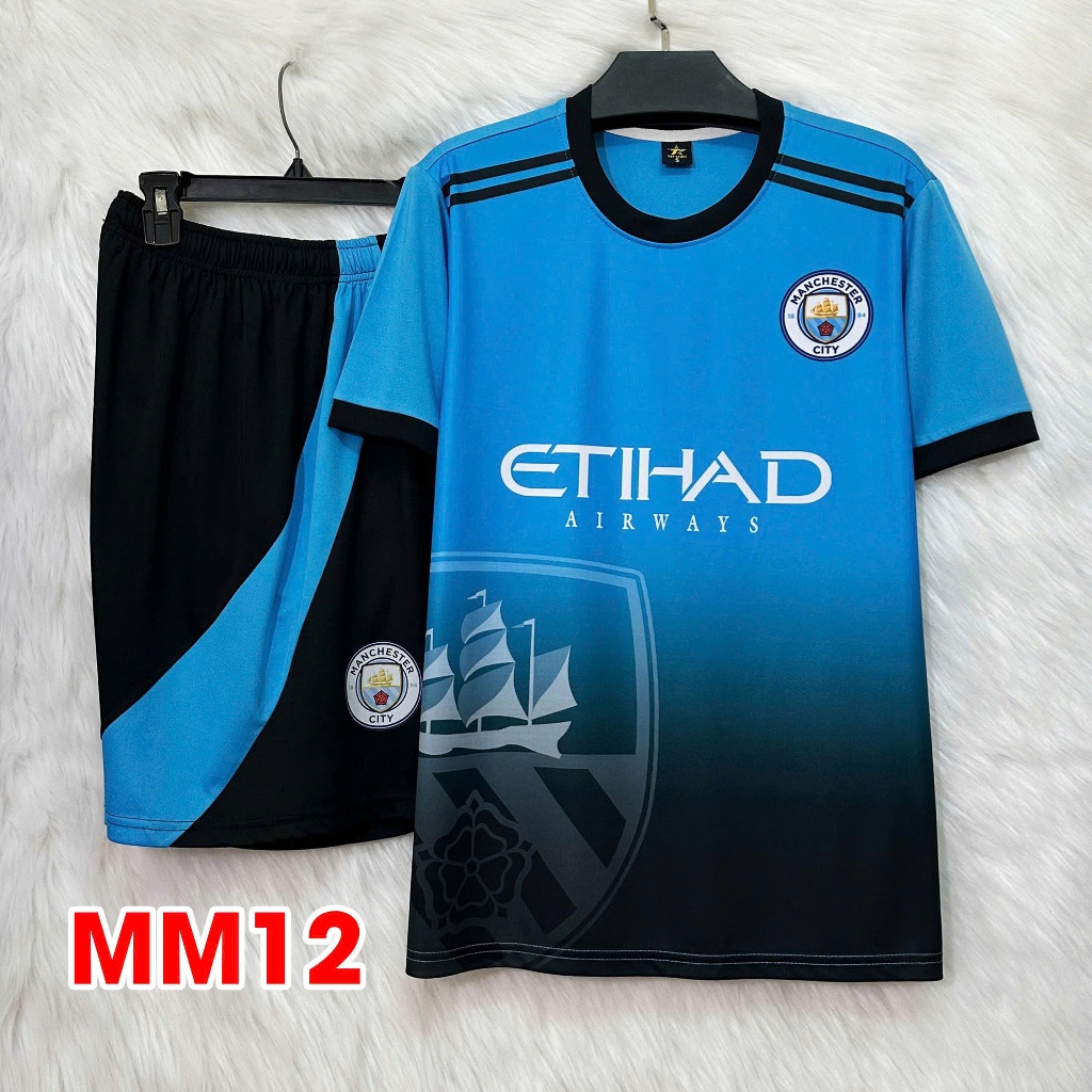 ชุดกีฬาเสื้อฟุตบอล LOGO in Man City สีสีน้ําเงินเข้ม