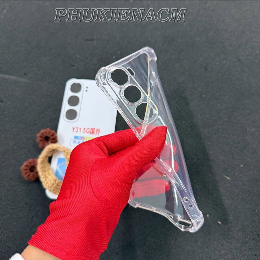 VIVO Y21D / Y31 4G / Y31 5G เคสยืดหยุ่นโปร่งใสพร้อมด้านข้างกันกระแทกและกันกระแทก 4 ด้าน