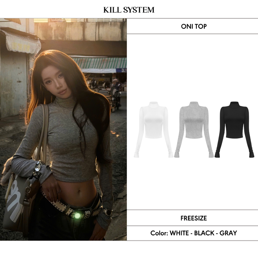 ONI เสื้อเชิ้ตแขนยาวคอเต่ายืด - KILL SYSTEM
