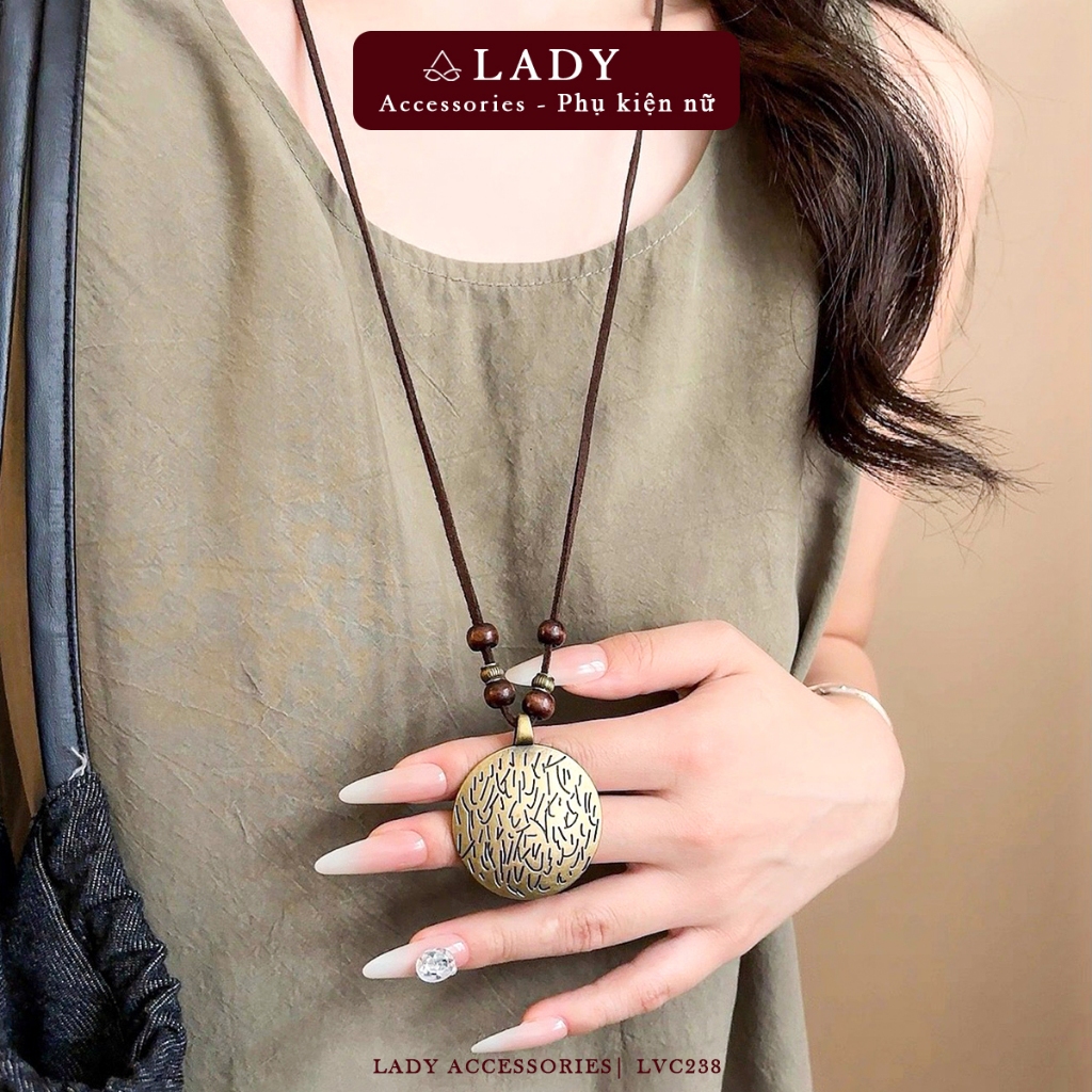 สร้อยคอทรงกลมยาว สร้อยคอโบโฮวินเทจ Lady Accessories LVC238