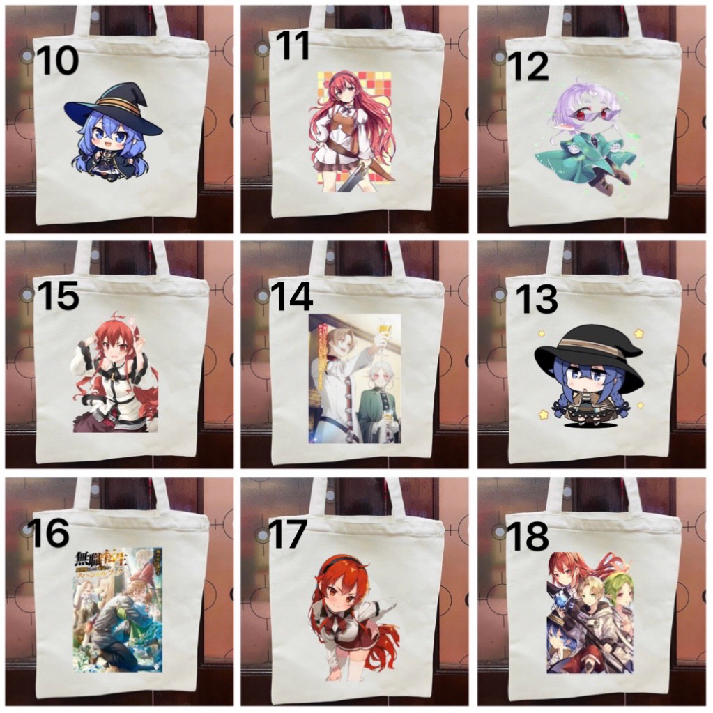 กระเป๋าโท้ตอนิเมะ mushoku tensei rudeus unemployed reincarnation unemployed กระเป๋าถือ rudeus greyra