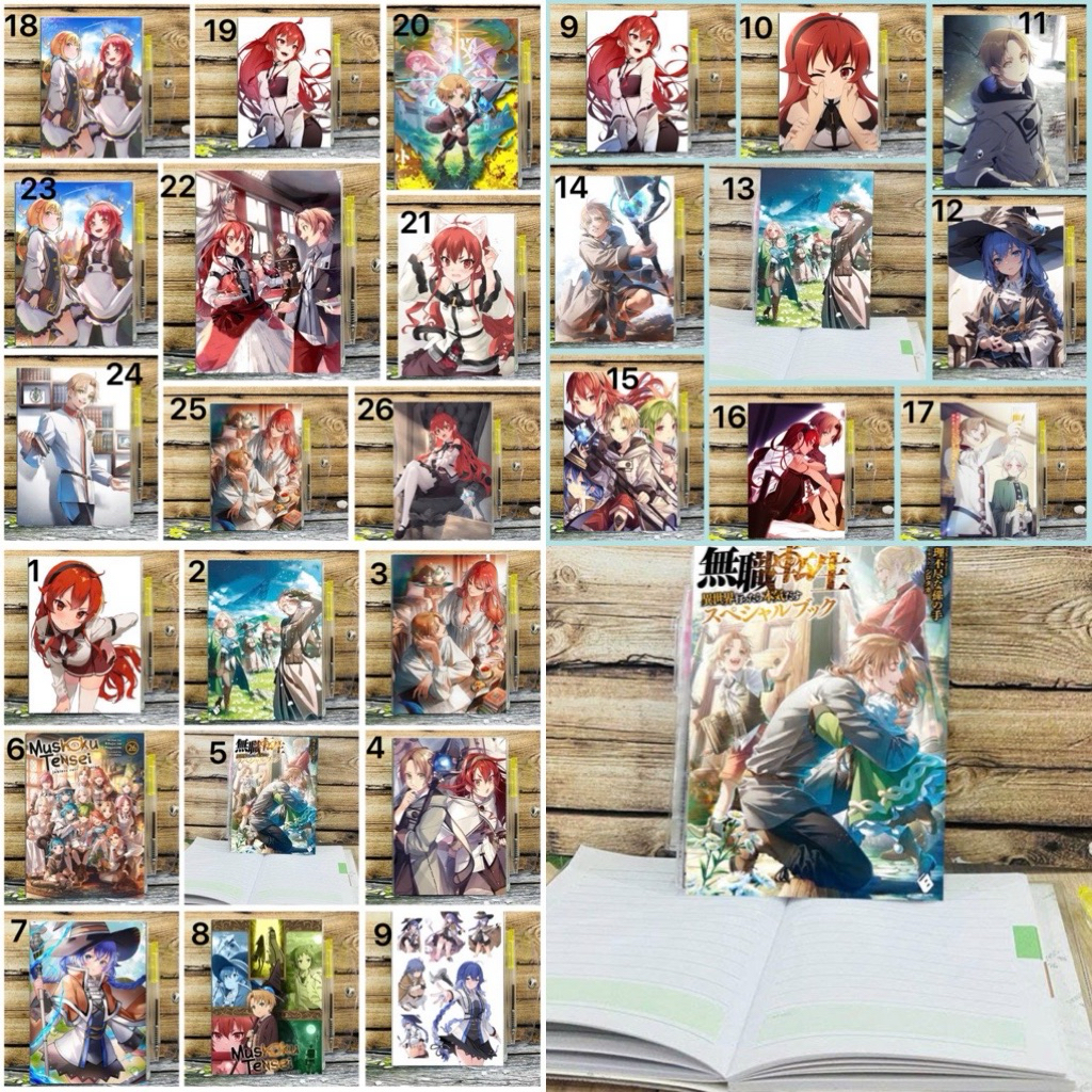 สมุดบันทึก mushoku tensei rudeus unemployed reincarnation พร้อมปากกา/โบราณ unemployed อะนิเมะ โน๊ตบุ