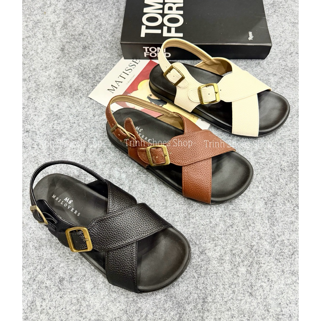 LEATHER CROSS-SANDAL SANDAL 2025