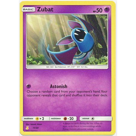 [การ์ดโปเกมอน TCG] Zubat - 11/30 Trainer Kit - Alolan Raichu