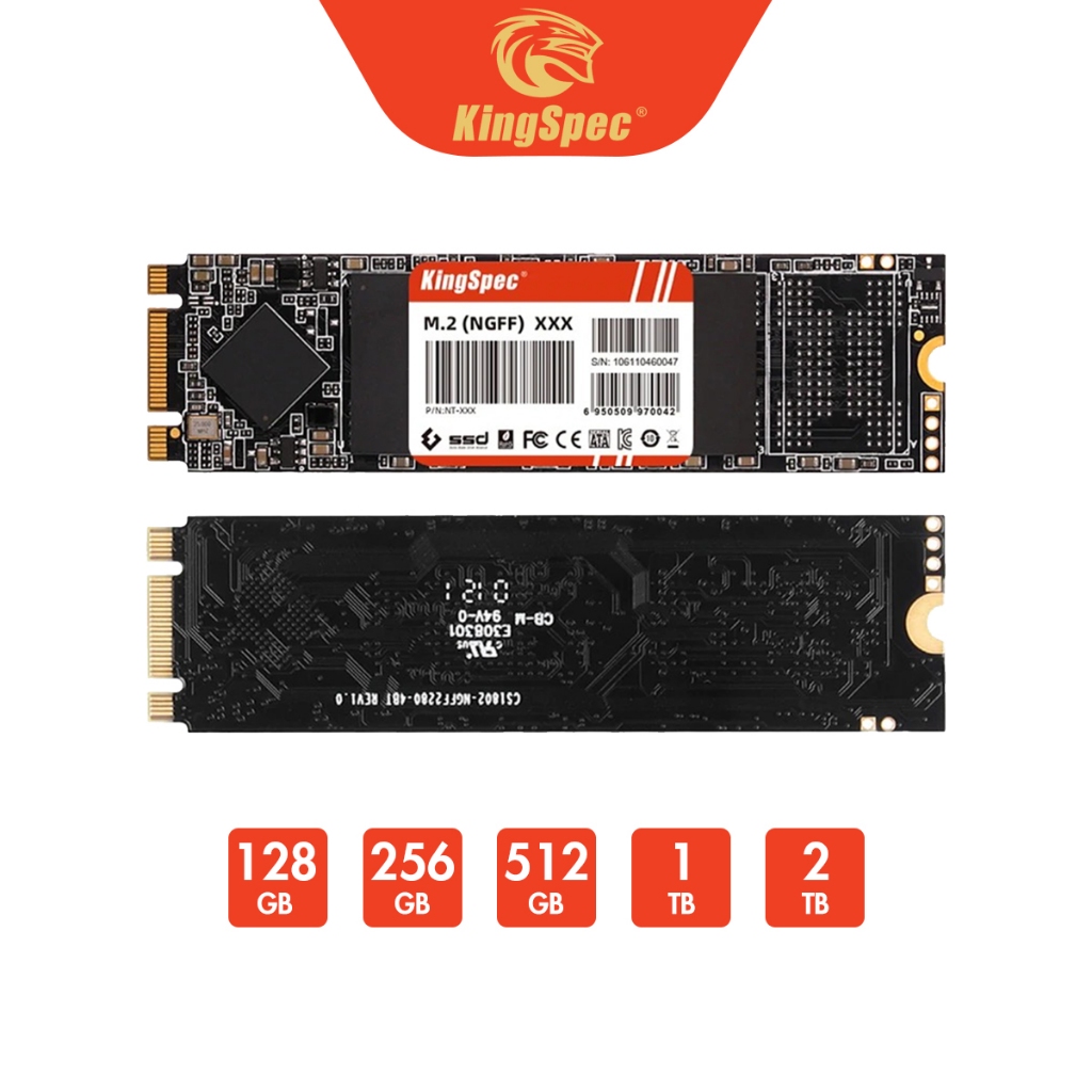 ฮาร์ดไดรฟ์ KingSpec M2 SATA3 SSD 128GB / 256GB / 512GB / 1TB / 2TB [ NT-Series ] - สินค้าของแท้