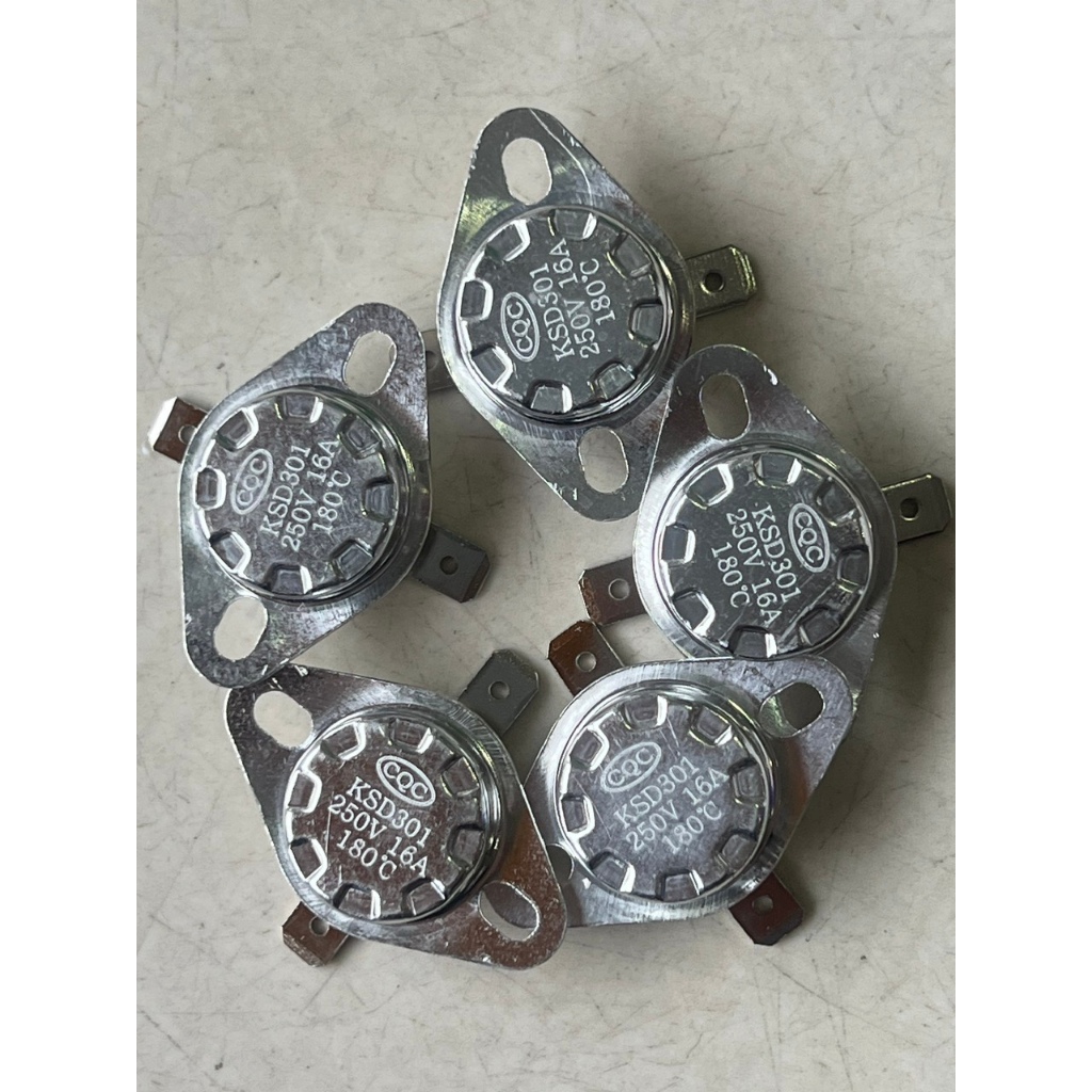คอมโบรีเลย์ความร้อนเซลเซียส 180 องศา 5 ตัว KSD301 250V 16A ปกติปิด