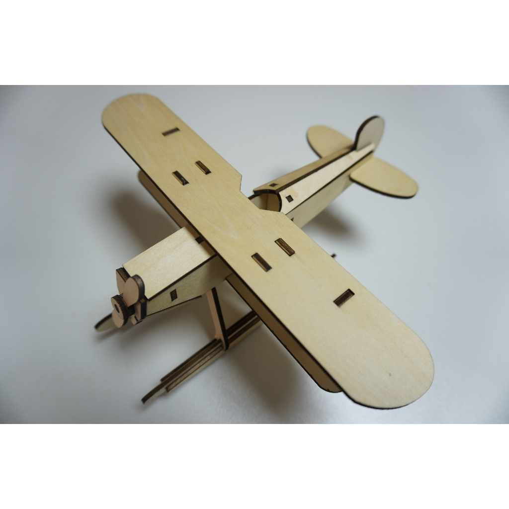 HDLaser 3D ประกอบ DIY เครื่องบินไม้รุ่น – ปริศนาไม้สําหรับตกแต่งโต๊ะ HDF002(20x12x11 ซม.)