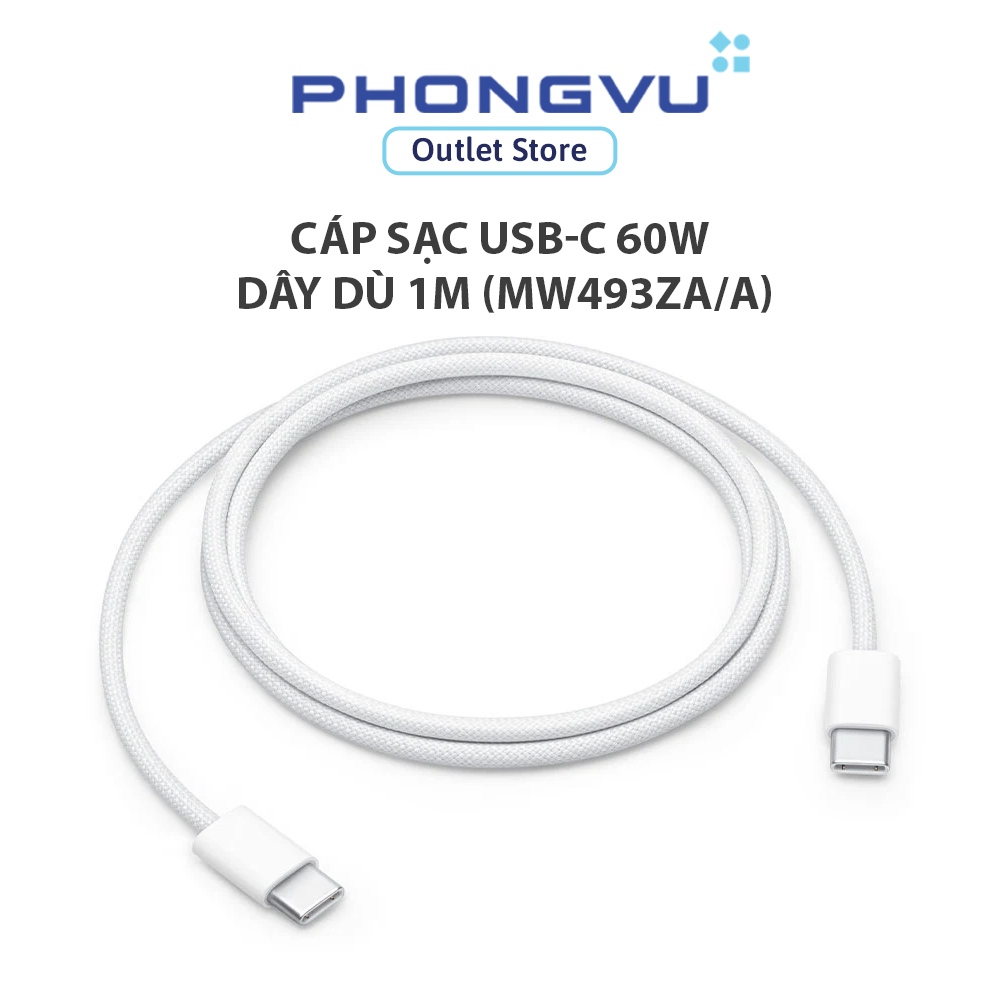 สายชาร์จ USB-C 60W พร้อมสาย 1 ม. (MW493ZA/A) - 12 เดือน