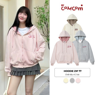 77 Foreveryoung เสื้อฮู้ดมีซิปลายสก๊อตสําหรับผู้ชายและผู้หญิ…