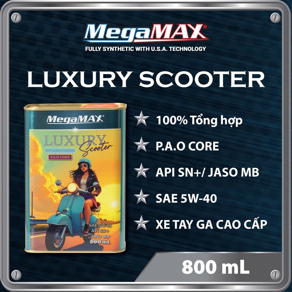 MegaMAX LUXURY SCOOTER SCOOTER น้ํามันหล่อลื่น 800ml